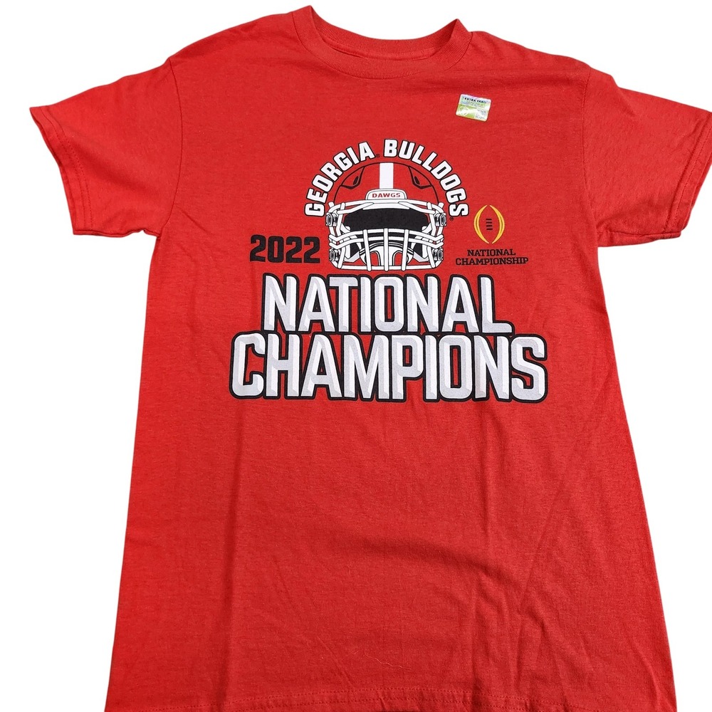 GEORGIA BULLDOGS MENS S RED NCAA 2022 NATIONAL CHAMPIONS BLUE 84 EUC